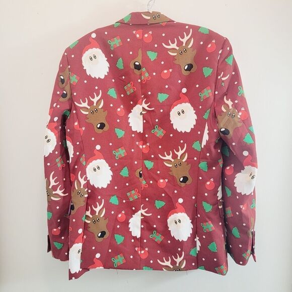 Opposuit Reindeer Santa Claus Holiday Ugly Christmas Blazer Size Small Size 36 - Picture 8 of 8